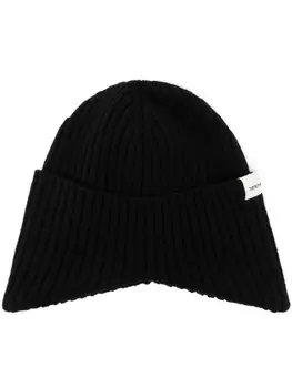 Emporio Armani шапка бини в рубчик, черный