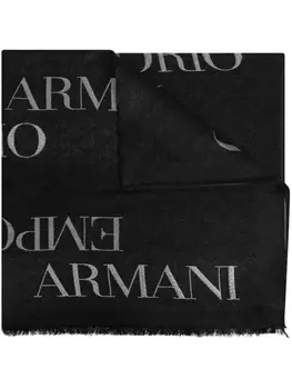 Emporio Armani шарф с логотипом, черный