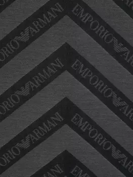 Emporio Armani шарф с шевронно-жаккардовым узором, черный