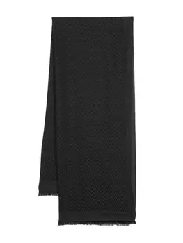 Emporio Armani шарф с жаккардовым узором, серый