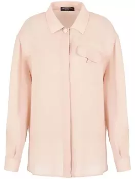 Emporio Armani шелковая рубашка с карманом, нейтральный цвет