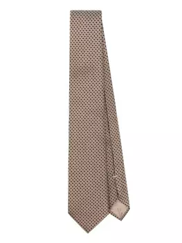 Emporio Armani шелковый галстук с геометрическим узором, нейтральный цвет