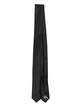 Emporio Armani шелковый галстук с заостренным концом, черный
