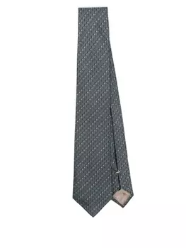 Emporio Armani шелковый галстук с жаккардовым узором, зеленый