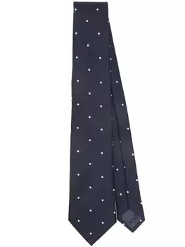 Emporio Armani шелковый галстук в горох, синий