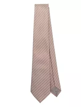 Emporio Armani шелковый галстук в полоску, нейтральный цвет