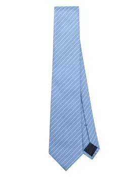 Emporio Armani шелковый галстук в полоску, синий