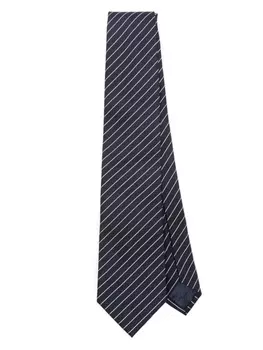 Emporio Armani шелковый галстук в полоску, синий