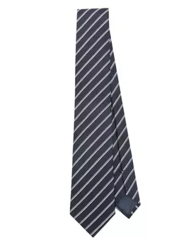 Emporio Armani шелковый галстук в полоску, синий