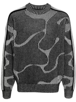 Emporio Armani шерстяной джемпер с абстрактным узором, черный