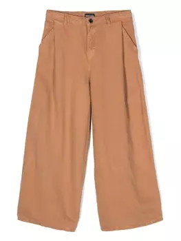 Emporio Armani широкие брюки со складками, коричневый