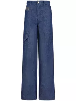 Emporio Armani широкие джинсы с карманами, синий