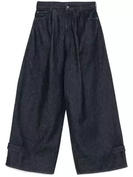 Emporio Armani широкие джинсы со складками, синий