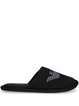 Emporio Armani слиперы с логотипом, черный