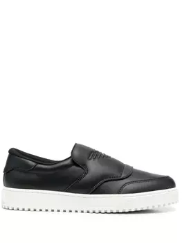 Emporio Armani слипоны с тисненым логотипом, черный