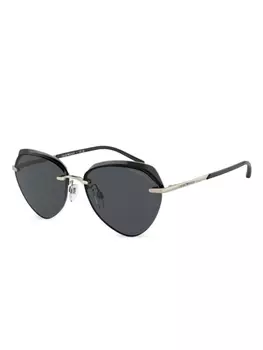 Emporio Armani солнцезащитные очки в геометричной оправе, черный