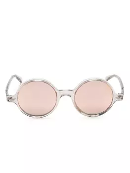 Emporio Armani солнцезащитные очки в круглой оправе, коричневый
