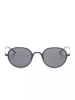 Emporio Armani солнцезащитные очки в круглой оправе, черный