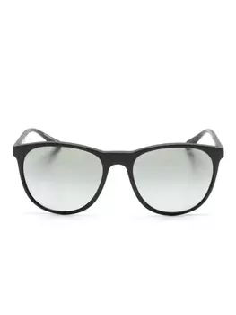 Emporio Armani солнцезащитные очки в круглой оправе, черный