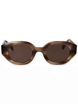 Emporio Armani солнцезащитные очки в круглой оправе, коричневый