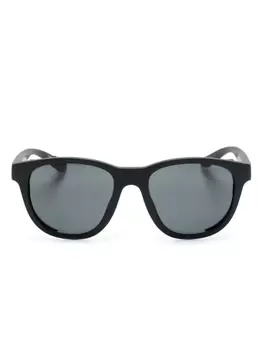 Emporio Armani солнцезащитные очки в овальной оправе, черный