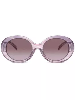 Emporio Armani солнцезащитные очки в овальной оправе, розовый