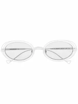 Emporio Armani солнцезащитные очки в прозрачной овальной оправе, белый