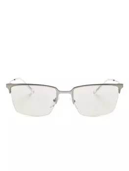 Emporio Armani солнцезащитные очки в прямоугольной оправе, серебряный