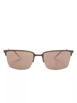 Emporio Armani солнцезащитные очки в прямоугольной оправе, коричневый