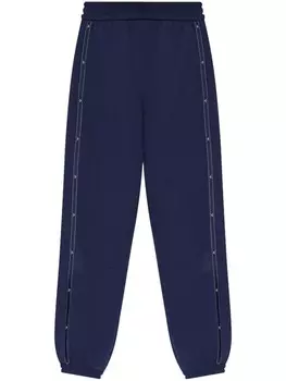 Emporio Armani спортивные брюки из эластичного хлопка с логотипом, синий