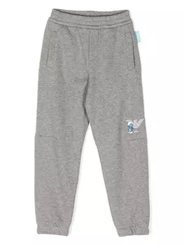Emporio Armani спортивные брюки с логотипом из коллаборации со Smurfs, серый