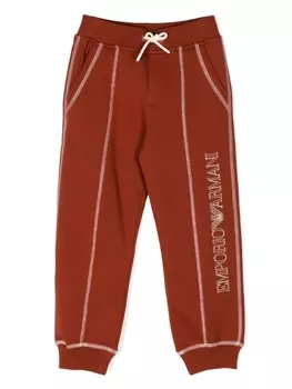 Emporio Armani спортивные брюки с вышитым логотипом, оранжевый