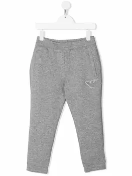 Emporio Armani спортивные брюки с вышитым логотипом, серый