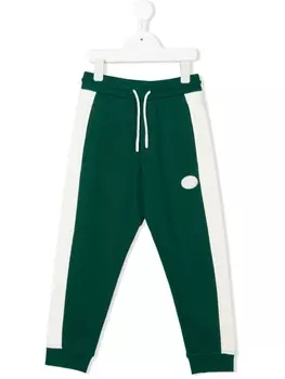 Emporio Armani спортивные брюки в стиле колор-блок, зеленый