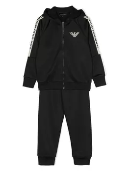 Emporio Armani спортивный костюм на молнии с логотипом, черный