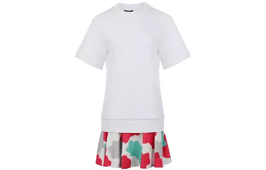 EMPORIO ARMANI SS22 Платье с короткими рукавами женское белое