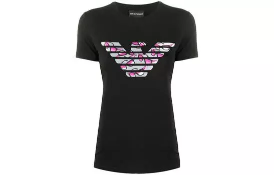 EMPORIO ARMANI SS23 Обычная женская футболка, черная