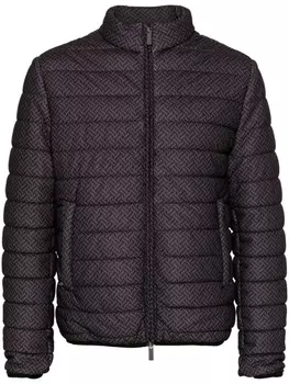 Emporio Armani стеганая куртка с геометричным принтом, черный