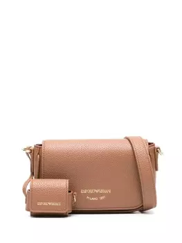 Emporio Armani сумка через плечо с логотипом, коричневый