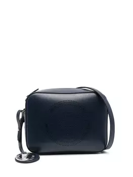 Emporio Armani сумка через плечо с перфорированным логотипом, синий