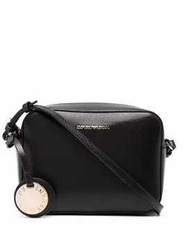 Emporio Armani сумка через плечо с тисненым логотипом, черный