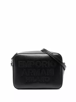 Emporio Armani сумка через плечо с тисненым логотипом, черный