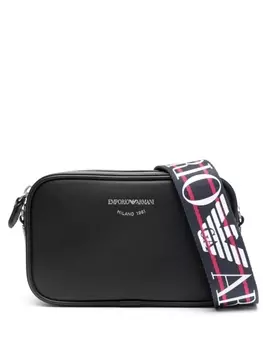 Emporio Armani сумка через плечо с тисненым логотипом, черный