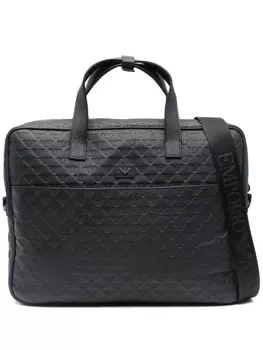 Emporio Armani сумка для ноутбука с тисненым логотипом, черный