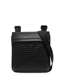 Emporio Armani сумка-мессенджер с нашивкой-логотипом, черный