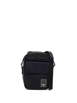 Emporio Armani сумка-мессенджер Travel Essentials с нашивкой-логотипом, синий