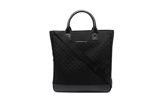 EMPORIO ARMANI Сумка мужская из полиэстера, черная, обычная