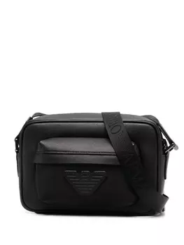 Emporio Armani сумка на плечо с нашивкой-логотипом, черный