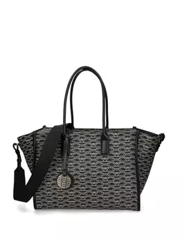 Emporio Armani сумка-шоппер с жаккардовым логотипом, черный