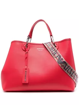 Emporio Armani сумка-тоут из искусственной кожи с логотипом, красный